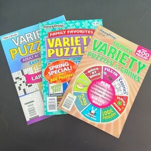 3 Variety Puzzles & Games Magazine